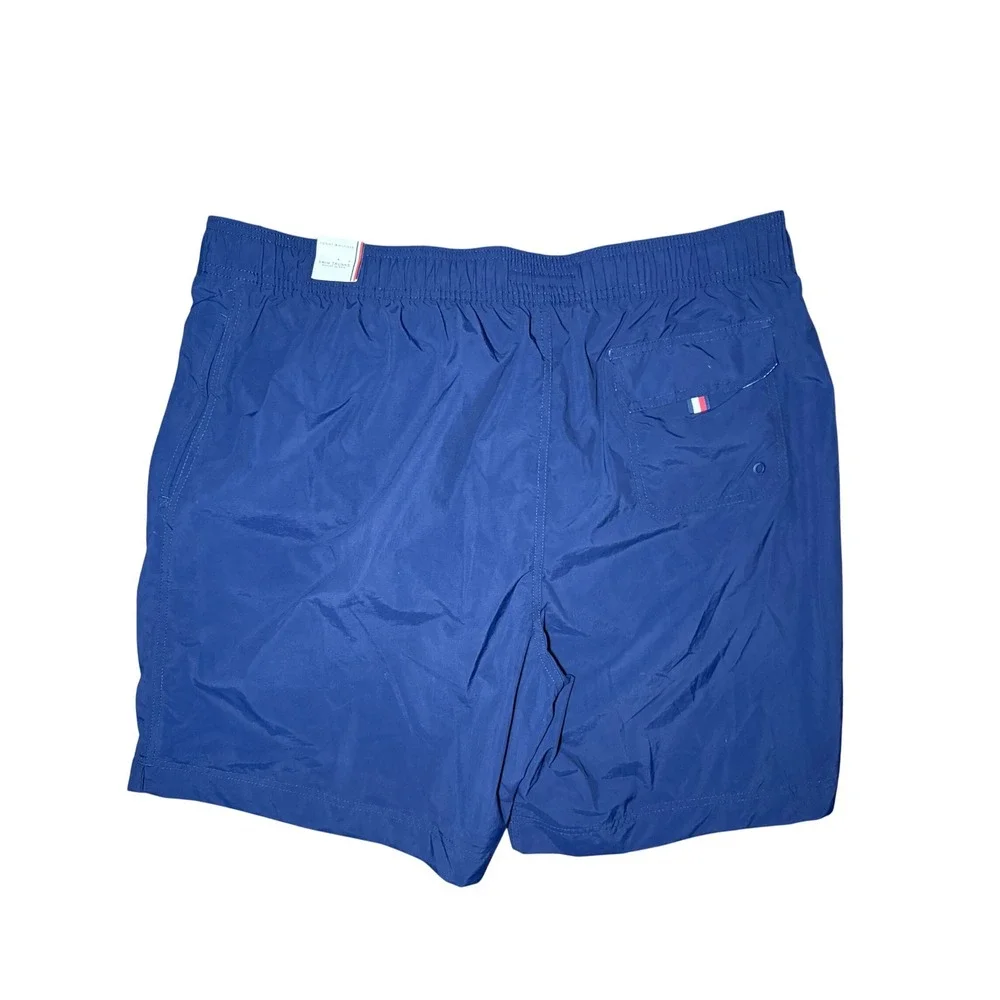 Tommy Hilfiger Swim Trunks Men XXL Navy Blue Mesh Lined Drawstring NWT